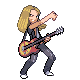 Guitarist trainer sprite from Pokémon Diamond and Pearl.