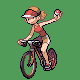 Cyclist Female battle sprite from Pokémon Platinum
