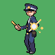 Policeman battle sprite from Pokémon Platinum