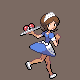 Waitress battle sprite from Pokémon Platinum